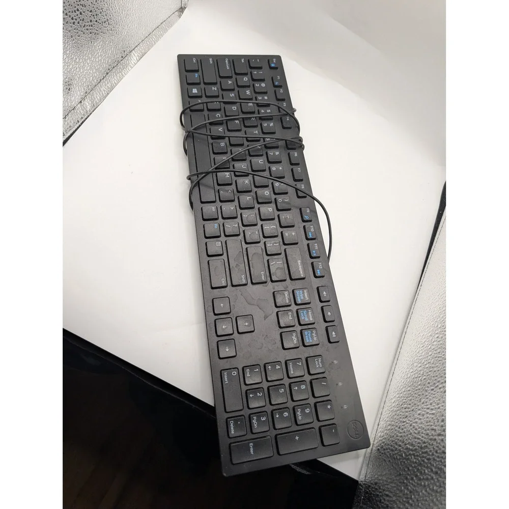 Dell KB216t Wired Multimedia Keyboard Black Chiclet Keys USB Full Size 0RKRON